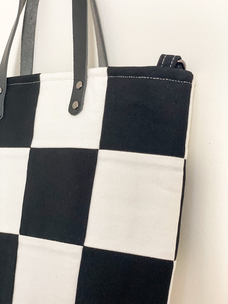 Checkered Crossbody Tote