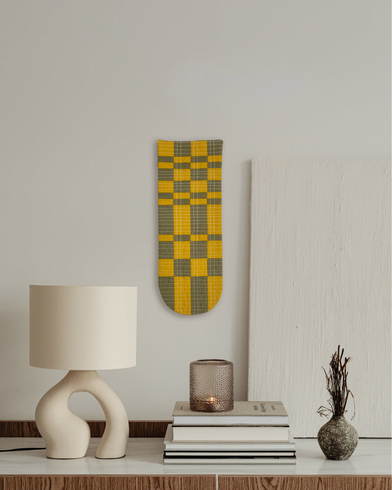 Check Wall Quilt Olive 3