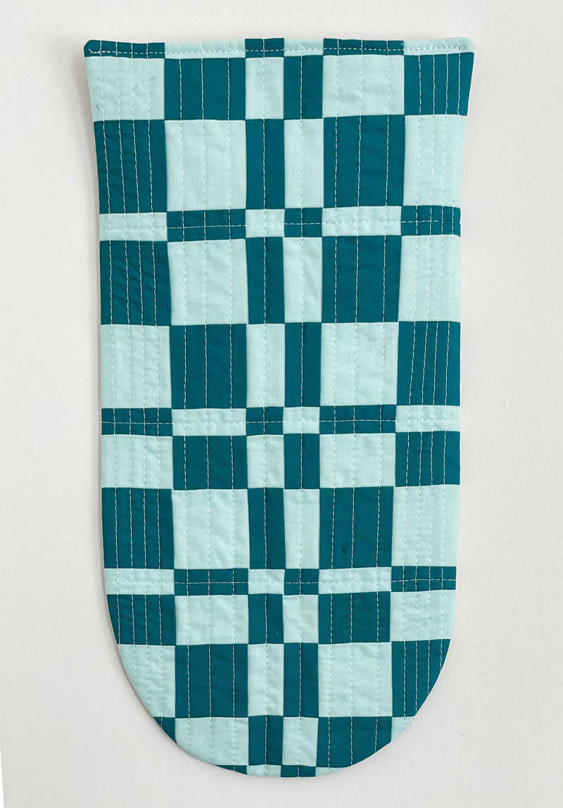 Check Wall Quilt Teal 3