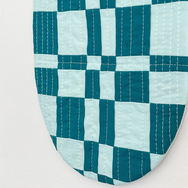 Check Wall Quilt Teal 3