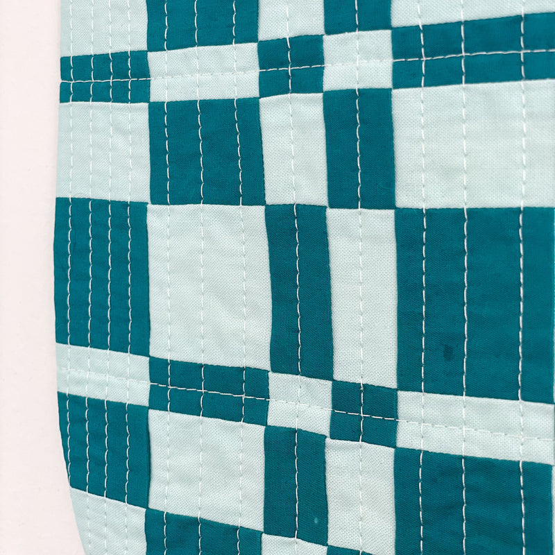 Check Wall Quilt Teal 3