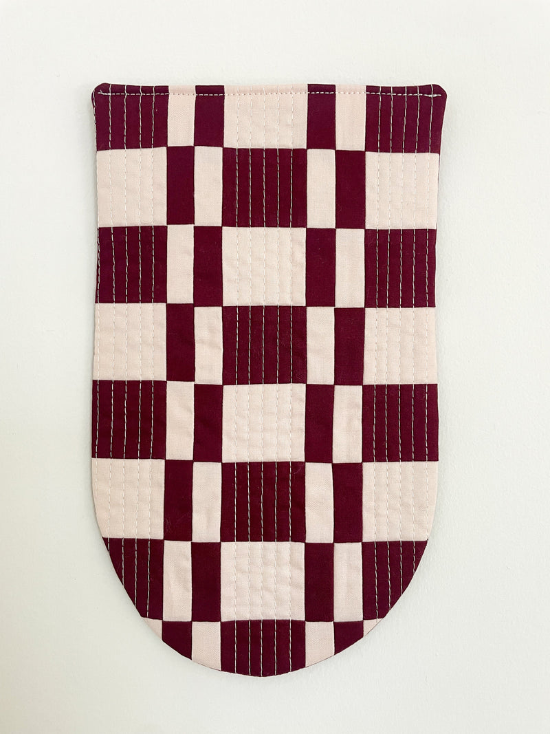 Check Wall Quilt Wine 1